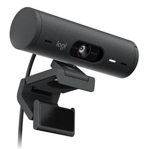 Logitech BRIO 500 FHD 4MP Webcam, USB-C, Light Correction, Auto-Framing, Show Mode, Privacy Shutter, Noise-Reducing Mics, Graphite - Baztex Webcams