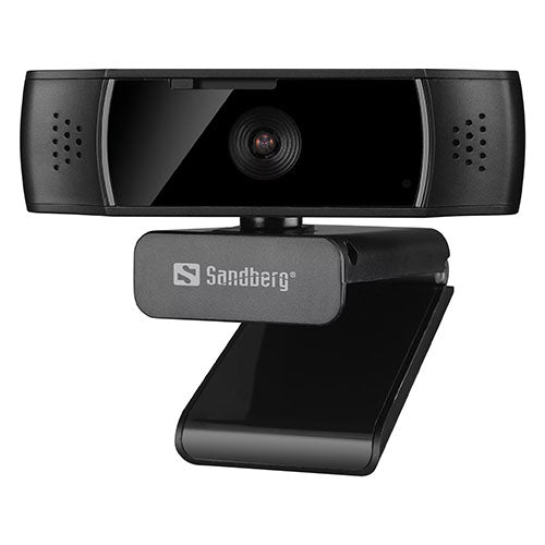 Sandberg USB Autofocus DualMic 1080p Webcam, Glass Lens, Autofocus, Auto Light Adjust, Digital Zoom, Stereo Mic, Clip-on/Stand, 5 Year Warranty - Baztex Webcams