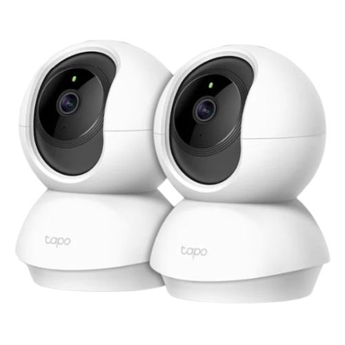 TP-LINK (TAPO C200P2) Pan/Tilt Home Security Wi-Fi Camera (2-Pack), 1080p, Night Vision, Motion Detection, Alarms, 2-way Audio, Voice Control, SD Card Slot