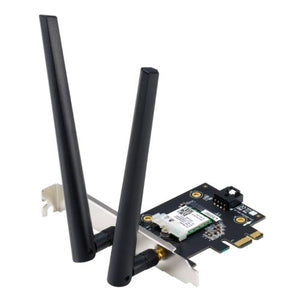 Asus (PCE-AXE5400) AXE5400 Wi-Fi 6E Tri-Band PCI Express Adapter, Bluetooth 5.2, OFDMA & MU-MIMO - Baztex PCIe Network Cards